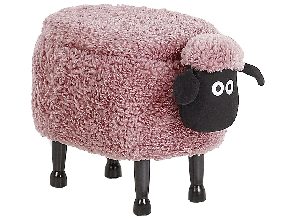 Tierhocker mit Stauraum SHEEP Schaf Stoff Rosa