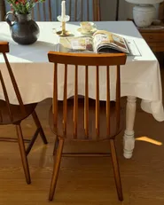 Set of 2 Dining Chairs BURBANK Wood Brown_1188066