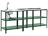 Outdoor-Küche 3er Set mit Spüle VILAMA Grün Metall