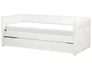 Ausziehbett Samtstoff CHAVONNE 90 x 200 cm Cremeweiß_969771