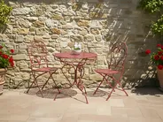 Bistro Set ALBINIA Metall Burgunderrot_1021551