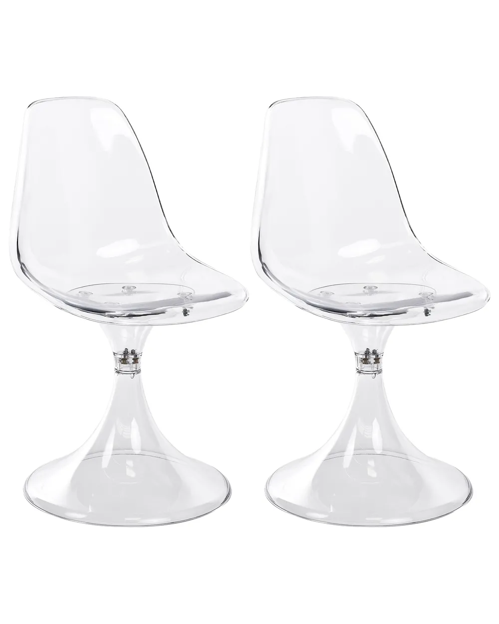 Set of 2 Dining Chairs CLARKSVILLE Transparent