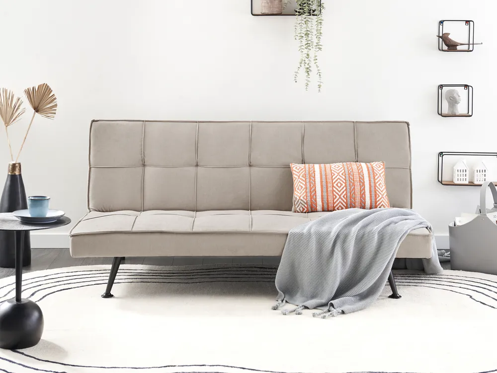 Schlafsofa 3-Sitzer HASLE Stoff Beige