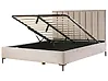 Bett mit Stauraum SEZANNE Samtstoff Taupe 180 x 200 cm
