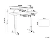 Schreibtisch elektrisch höhenverstellbar WILBANKS 120 cm 60 cm mit USB-Anschluss Weiß_1031136