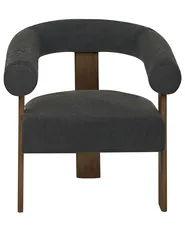 Sessel ILBRO Bouclé Schwarz / Dunkelbraun_984767