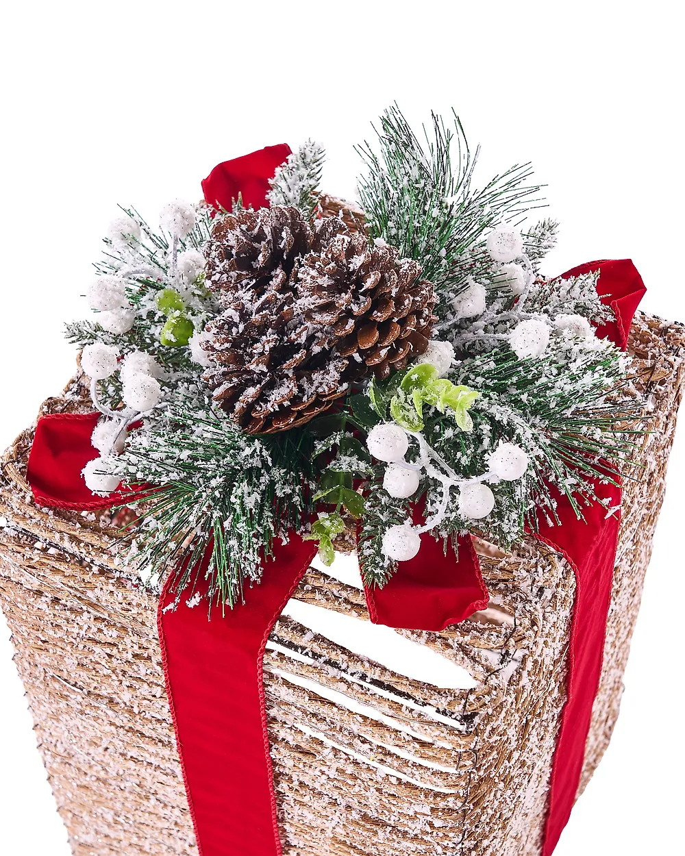 Weihnachtsdekoration 3er Set LED VAHTO 46/32/30 cm Weihnachtsgeschenke Braun_1179427