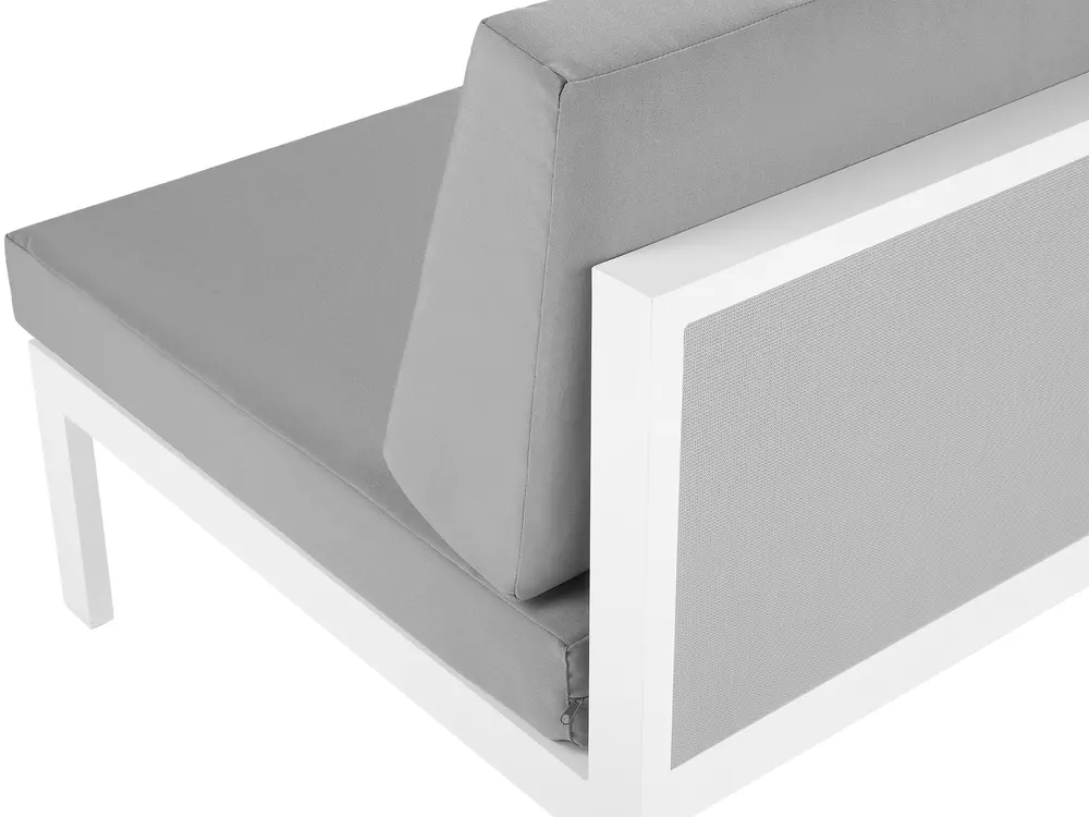 Garden Corner Sofa with Table 6 Seater CASTELLA Metal Grey Left Hand_555477