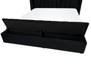 Bett mit Stauraumbank NOYERS Samtstoff Schwarz 180 x 200 cm_834584
