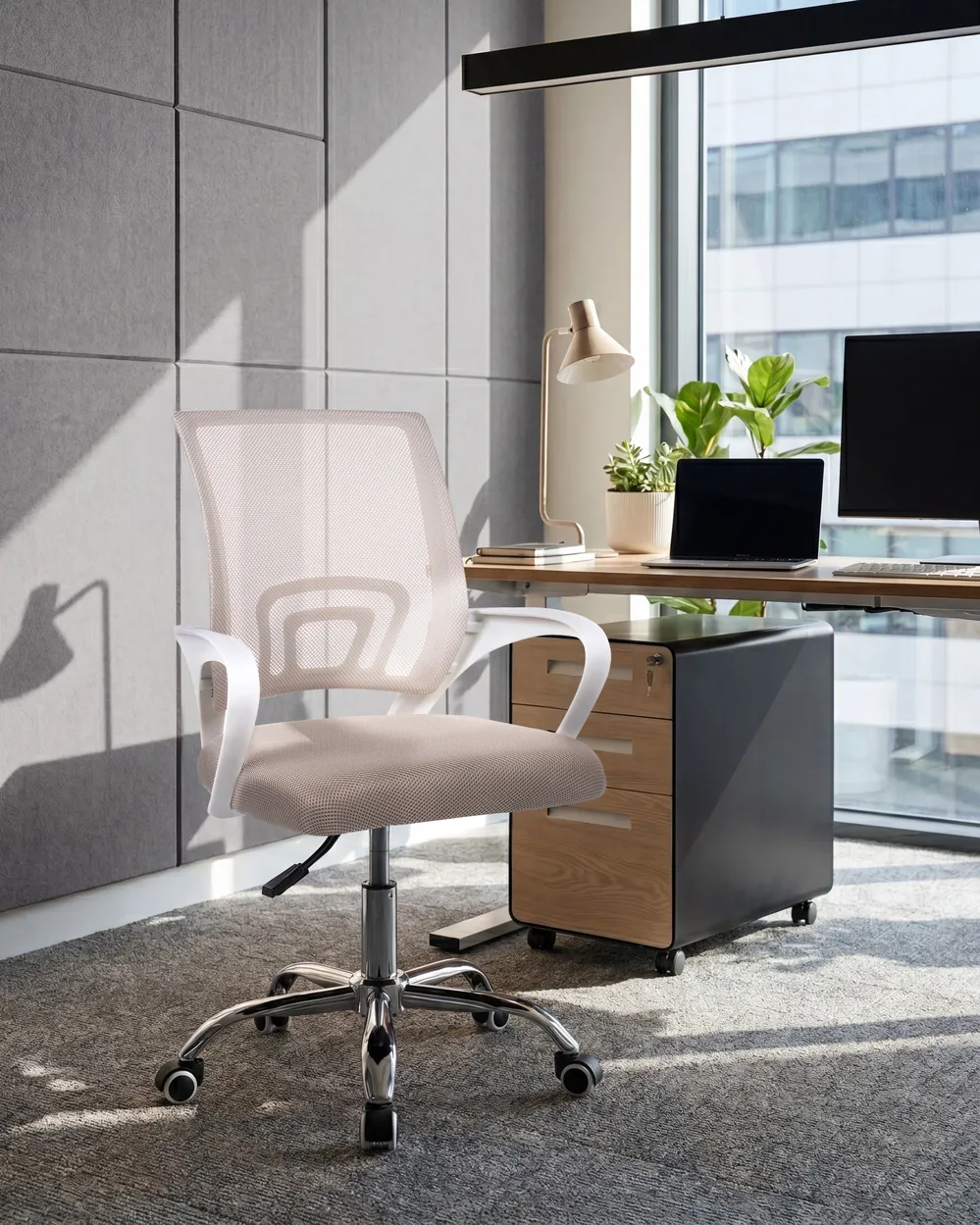 Bürostuhl SOLID Beige