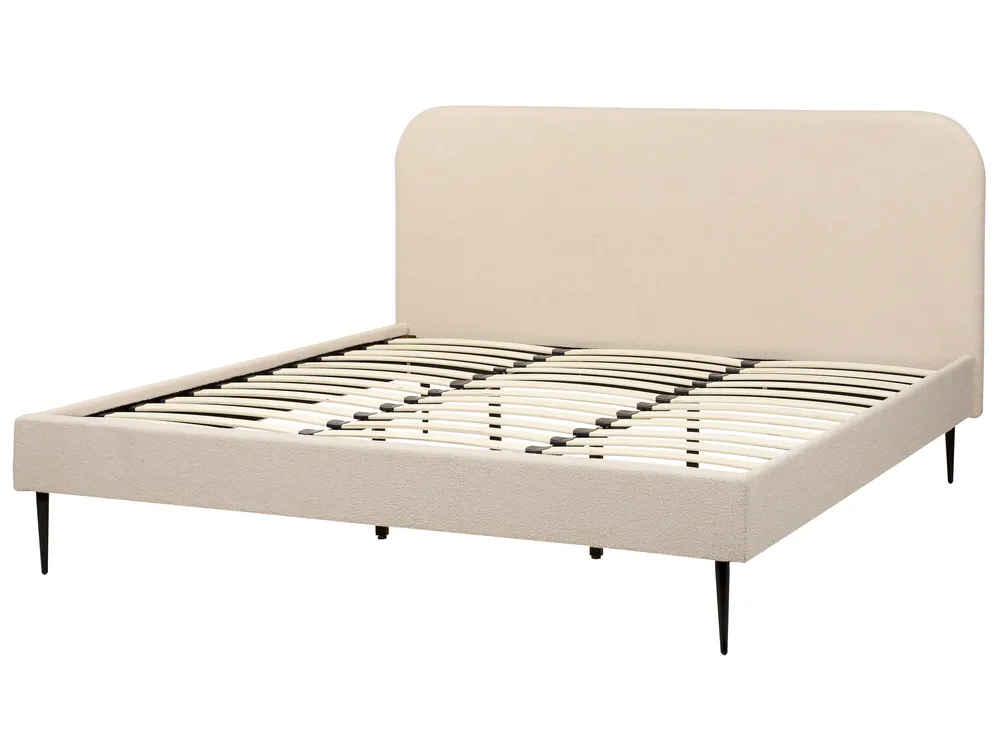 Bed Boucle FLAYAT 180 x 200 cm (EU Super King) Light Beige_882721
