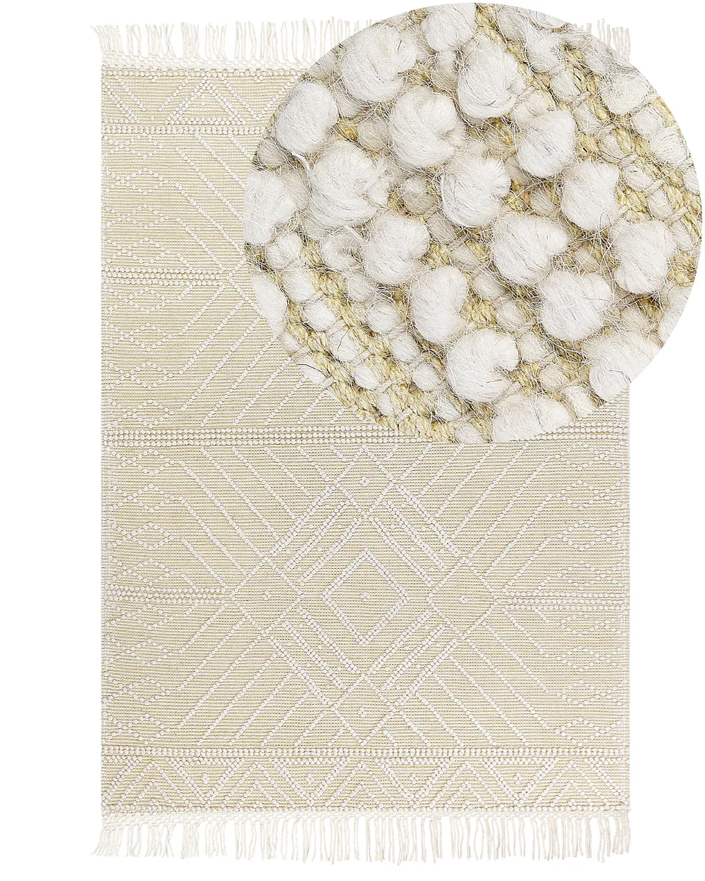 Teppich MAVIKENT Beige 160 x 230 cm Wolle