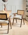 Esszimmerstuhl 2er Set AVA Holz Dunkelbraun / Hellbeige