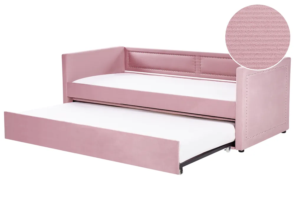Ausziehbett Cord MIMIZAN 90 x 200 cm Rosa