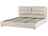 Bett mit Stauraum BATILLY Samtstoff Hellbeige 180 x 200 cm_830125
