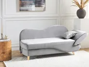 Rechtsseitige Chaiselongue MERI mit Stauraum Samtstoff Hellgrau_903515