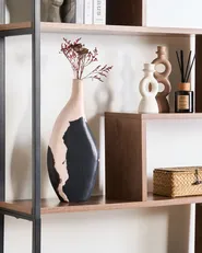 Dekovase LAGOS 40 cm Mangoholz Schwarz / Beige_1036971