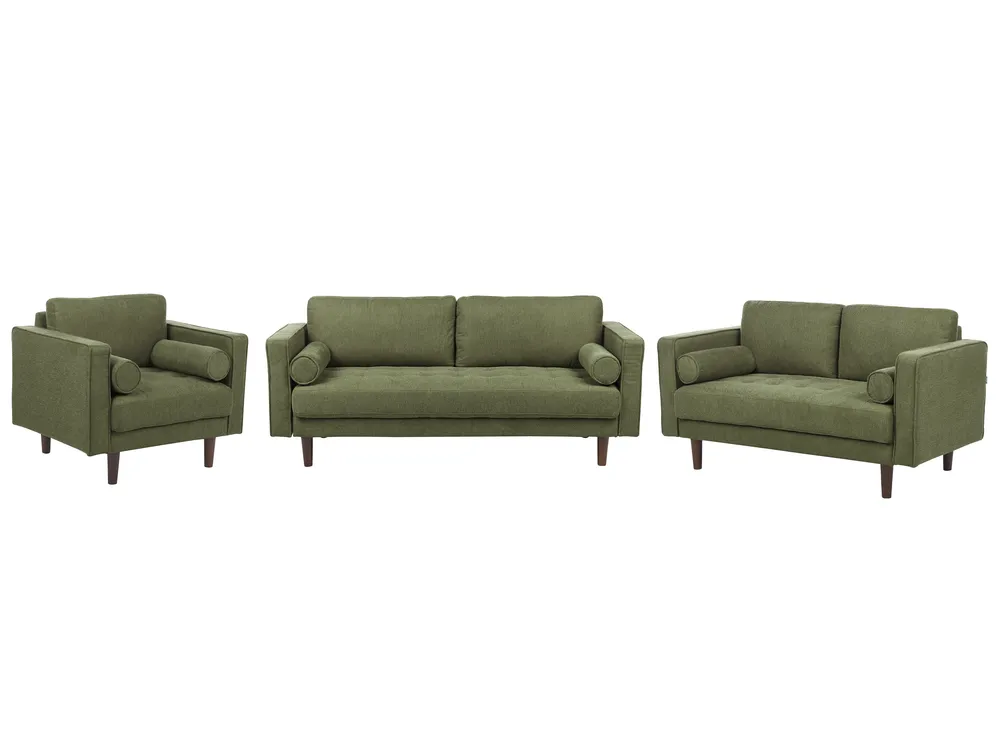 Sofa Set 6-Sitzer NURMO Stoff Dunkelgrün