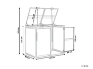 Doppel-Mülltonnenbox 480 L PIACENZA Metall Dunkelgrau_1073513