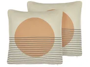 Dekokissen 2er Set MOONFLOWER 45 x 45 cm Weiß Geometrisches Muster_818554