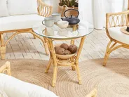 Garden Lounge Set with Table 4 Seater SIBARI Rattan Natural_803297