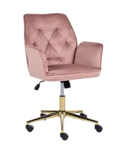 Schreibtischstuhl CELARA Samtstoff Rosa_1085811