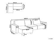 Corner Sofa Bed 3 Seater ROMEDAL Fabric Light Grey Right Hand_748982