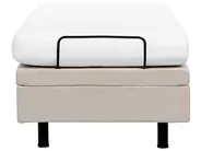 Verstellbares Bett ohne Kopfteil Stoff DUKE II 80 x 200 cm Hellbeige_952170
