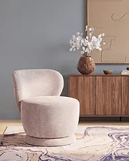Fauteuil pivotant BLOMMA Tissu chenille_1163667