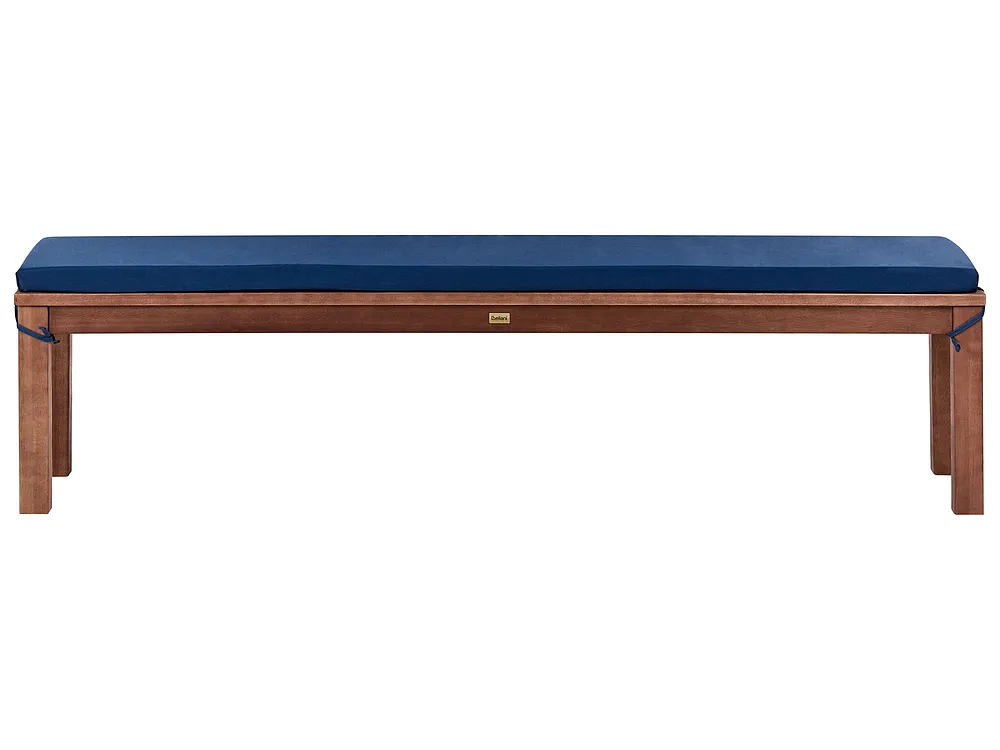 Gartenbank mit Auflage MONSANO 170 cm Eukalyptusholz Blau