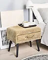 Nachttisch mit 1 Schublade EUROSTAR Cord Dunkelbeige