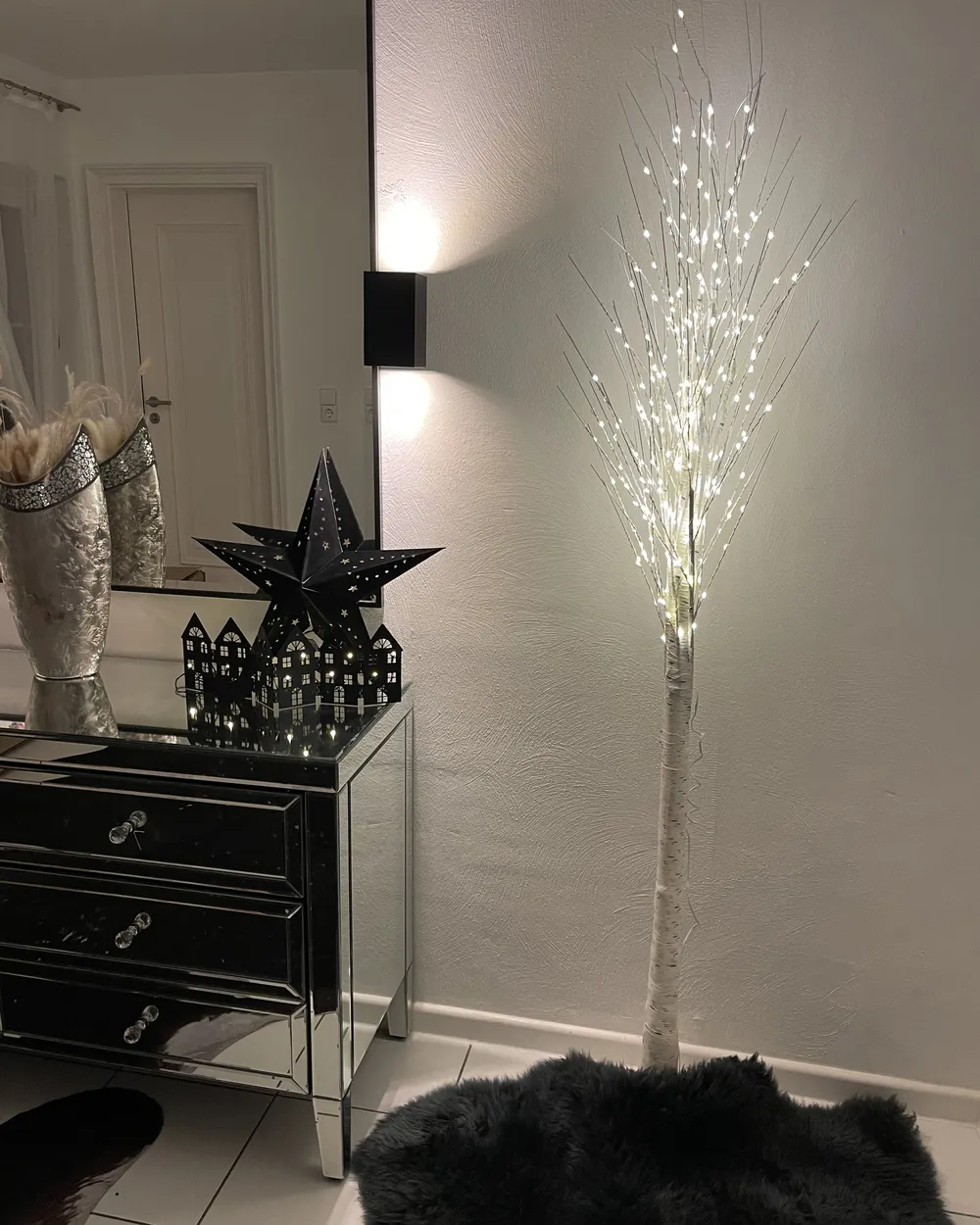 Wanddekoration 2er Set LED MOTTI 60 cm Stern Schwarz_894407