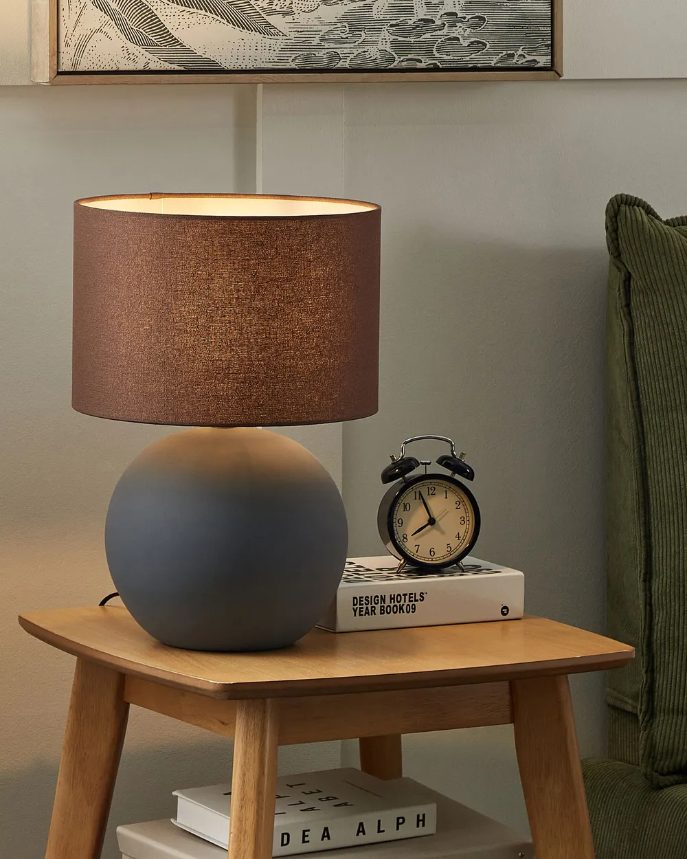 Tischlampe AREOSO Keramik Grau