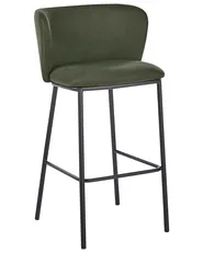 Set of 2 Bar Chairs MINA Dark Green_925944