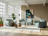 Sofa 3-Sitzer KUNES Stoff Hellgrün_1013168