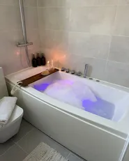Corner Hot Tub with LED MOOR 1730 x 810 mm White_961790