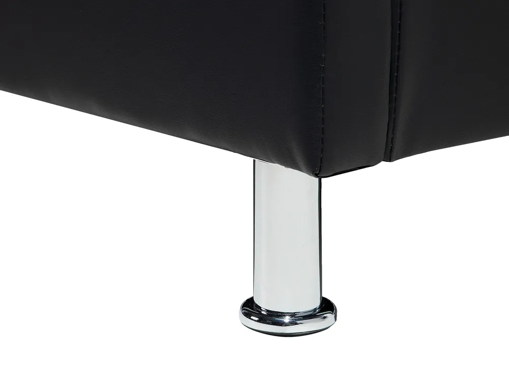 Bett mit Lattenrost Kunstleder METZ 160 x 200 cm Schwarz_731008