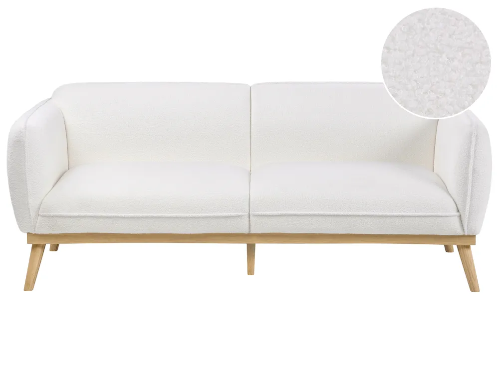 Sofa 3 Seater LJUNG Boucle White