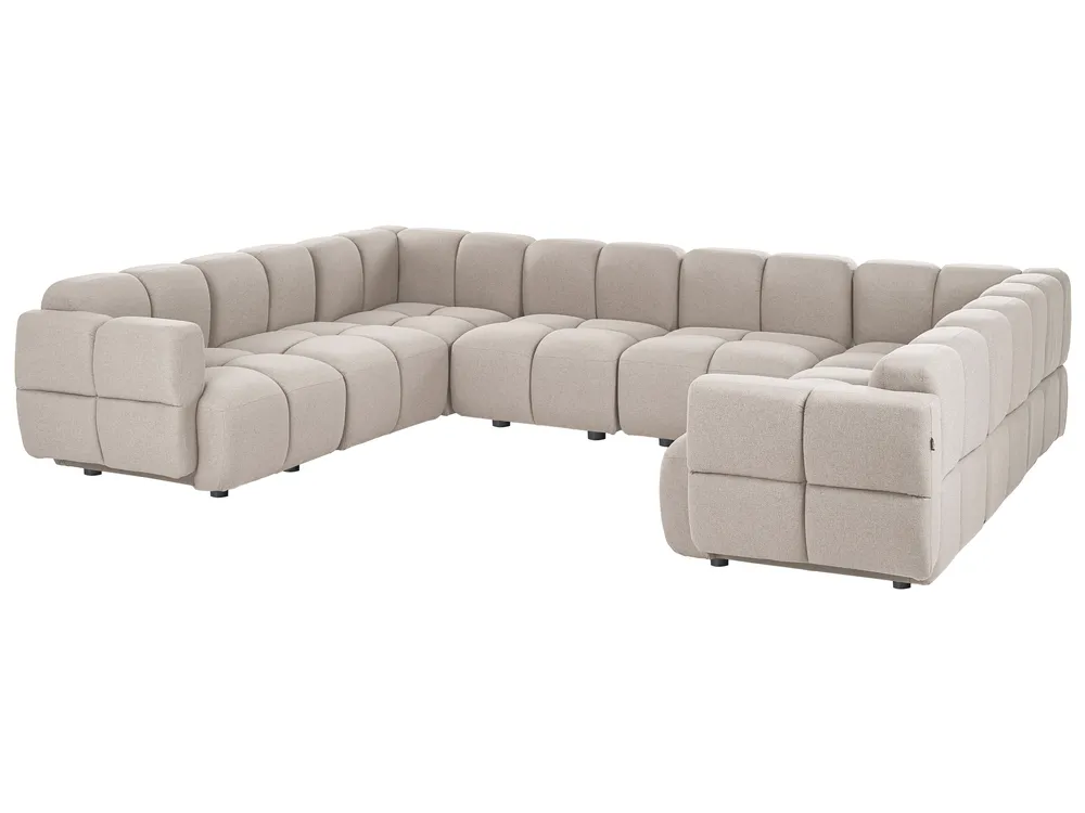 U-förmiges Modulsofa 8-Sitzer MAKSABERG Stoff Beige_1133462