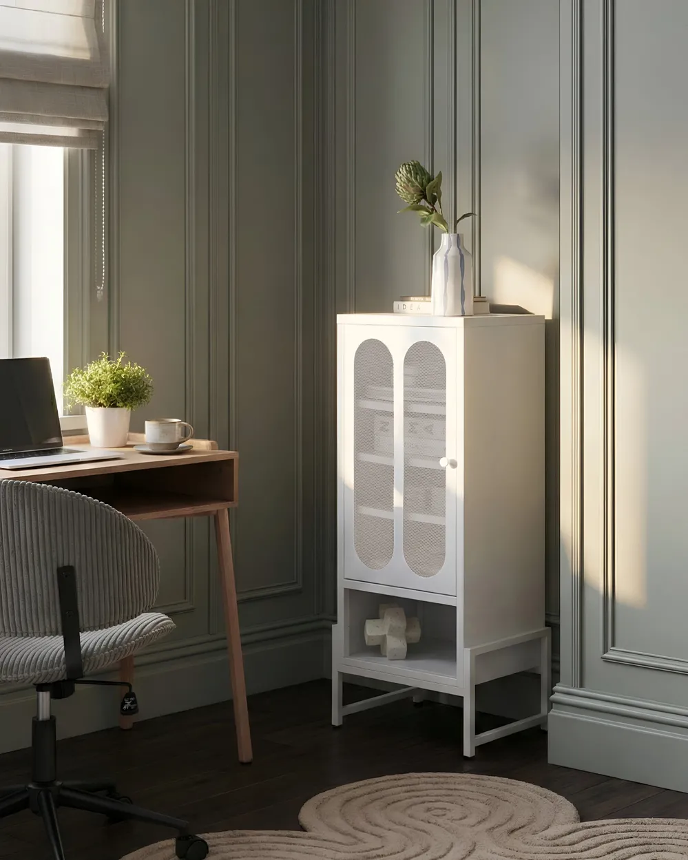 Sideboard SOLETTA Metall Weiß