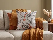 Throw Cushion MONTBRETIA 45 x 45 cm Velvet Multicolour Plant Pattern_835065