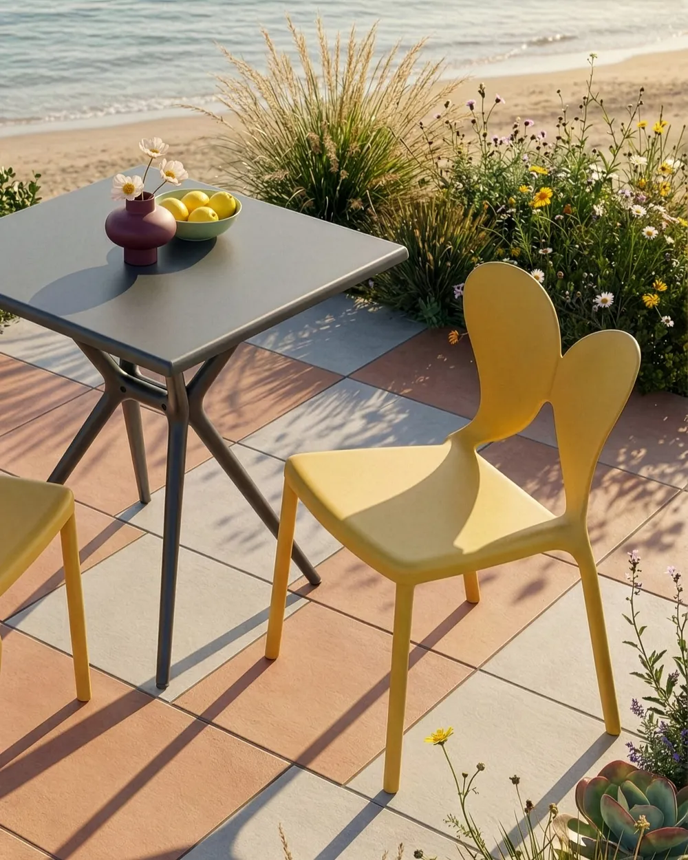 Gartenstuhl 2er Set LARISSA stapelbar Gelb_1043617