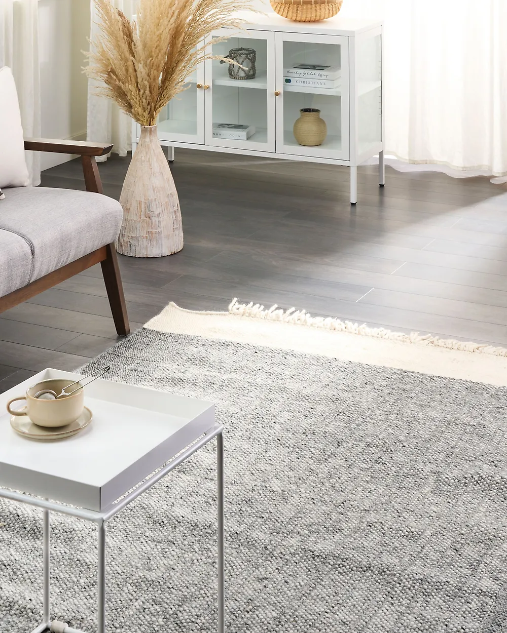 Rug TATLISU Grey 140 x 200 cm Wool_1182341