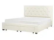Bed with Storage Drawers LIEVIN Velvet Light Beige 180 x 200 cm (EU Super King)_902442