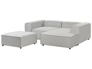Modular Corner Sofa 2 Seater ARDAL with Ottoman Fabric Light Grey Left Hand_949537