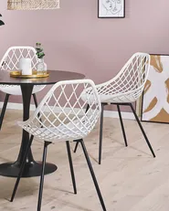 Set of 2 Dining Chairs CANTON White_775150