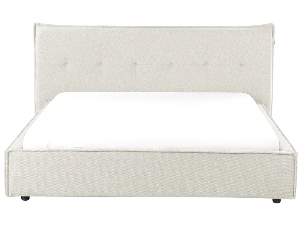 Bed Faux Linen LESTRE 160 x 200 cm (EU King Size) Off-White_959964