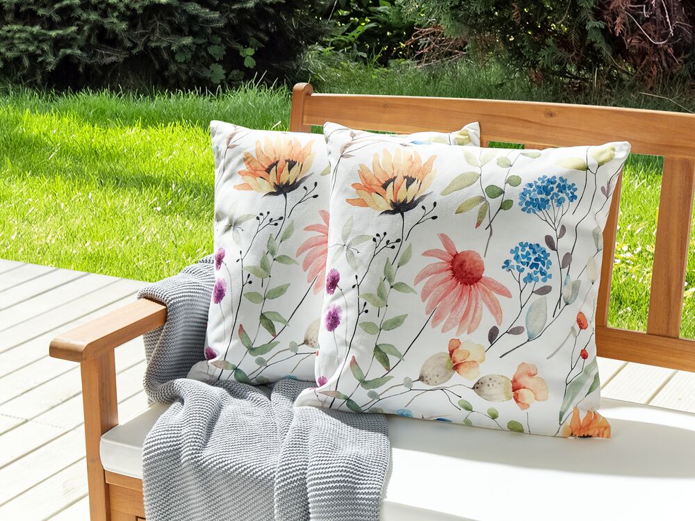 Set of 2 Outdoor Cushions MONESI Floral Pattern 45 x 45 cm Multicolour