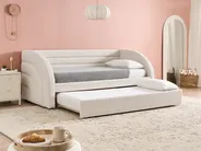 Trundle Bed Boucle ALBIAC 90 x 200 cm (EU Single) White_1021785