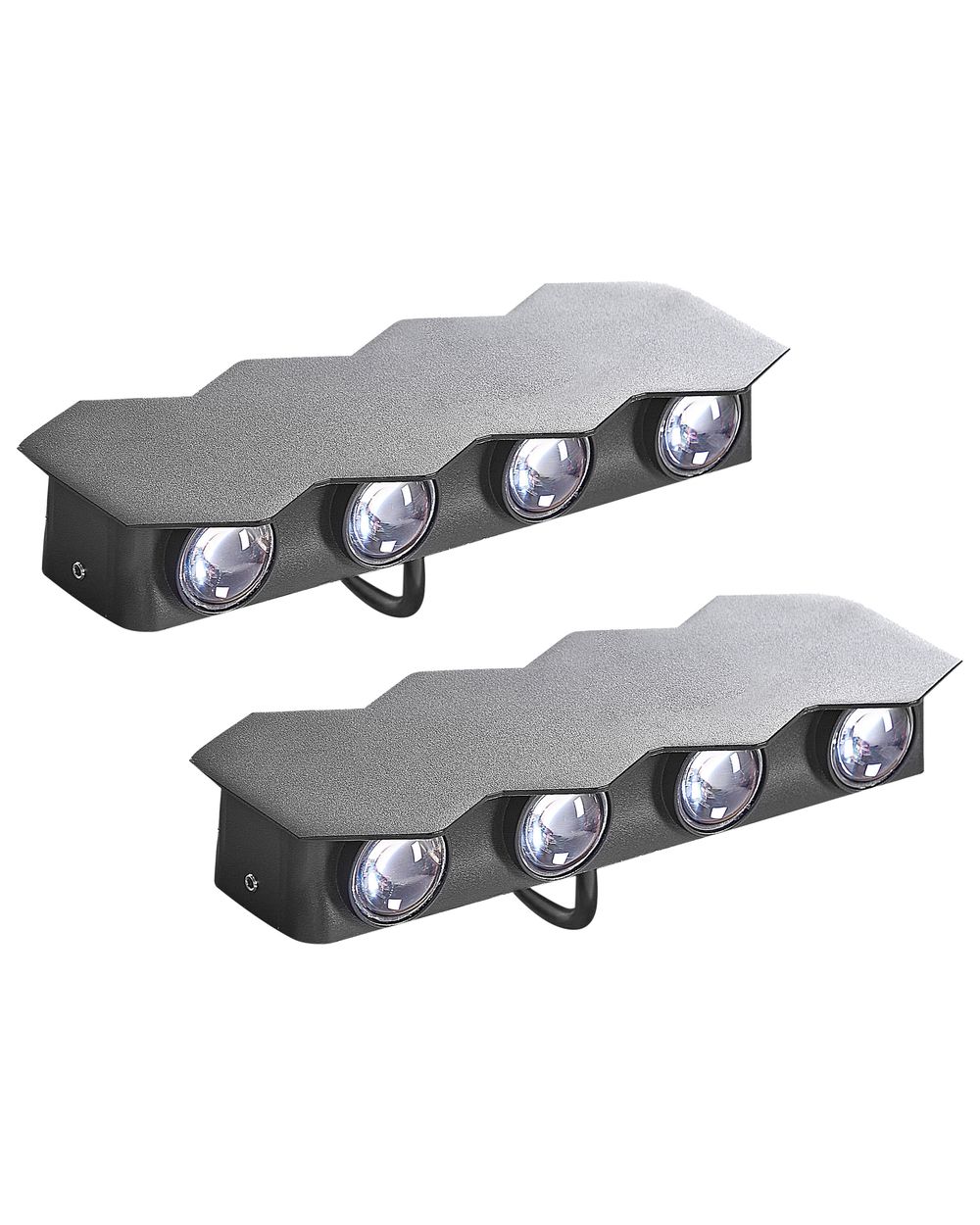 Set of 2 Outdoor LED Wall Lights WELDON Black